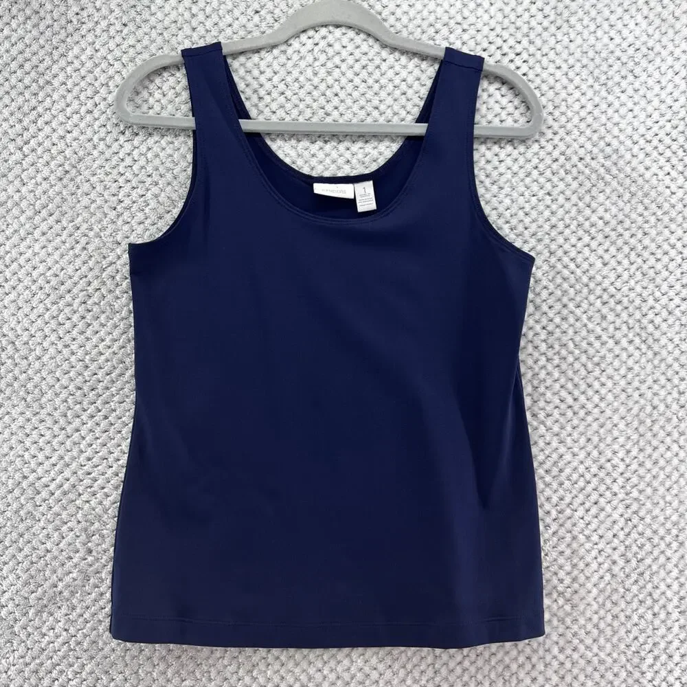 Chicos Lot of 2 Tank Top Womens 1 M/8 Blue Orange Scoop Neck Sleeveless Casual - Picture 7 of 12